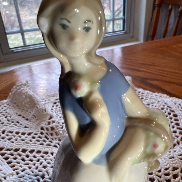 Rex Valencia Porcelain Girl with Flower Basket Figurine - EUC - Picture 4 of 9